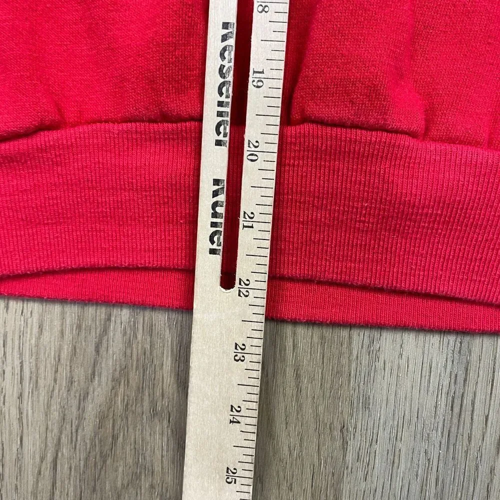 Vintage Sweatshirt Mens Large Red Apple Computers 80s Logo Fleece Crewneck